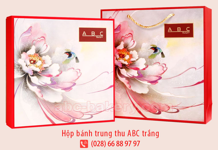 Hộp bánh trung thu ABC 2022 màu trắng dành cho các bánh 200g và 250g