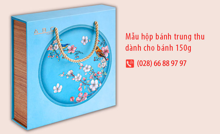 Hộp bánh trung thu ABC 2022 màu xanh dành cho các bánh 150g